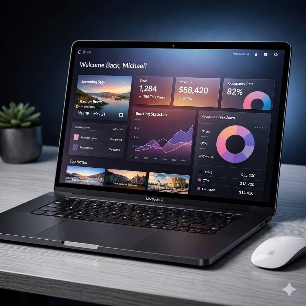 MacBook Pro con Web Design Dashboard